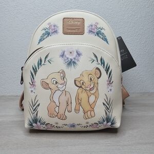 Loungefly Disney Lion King Simba Nala Floral Mini Collectible Unisex Backpack